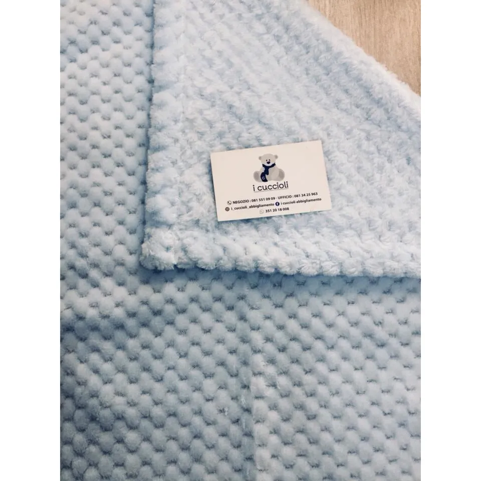 Bruco Bruco coperta letto coral celeste tinta unita