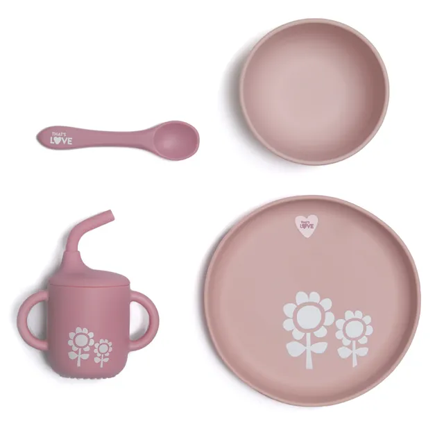 That's Love set pappa silicone rosa 4 pezzi 6 mesi