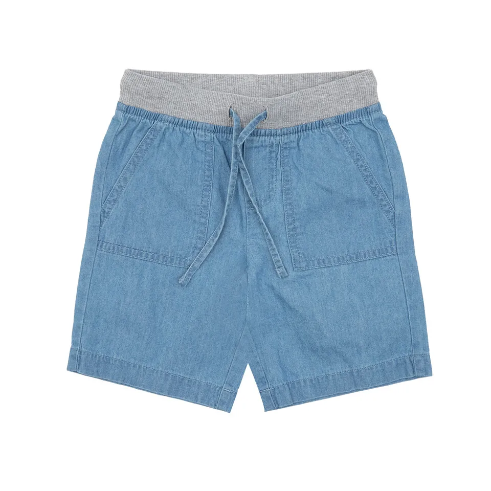 Short Denim Bimba blu con tasche pantaloncino jeans elastico