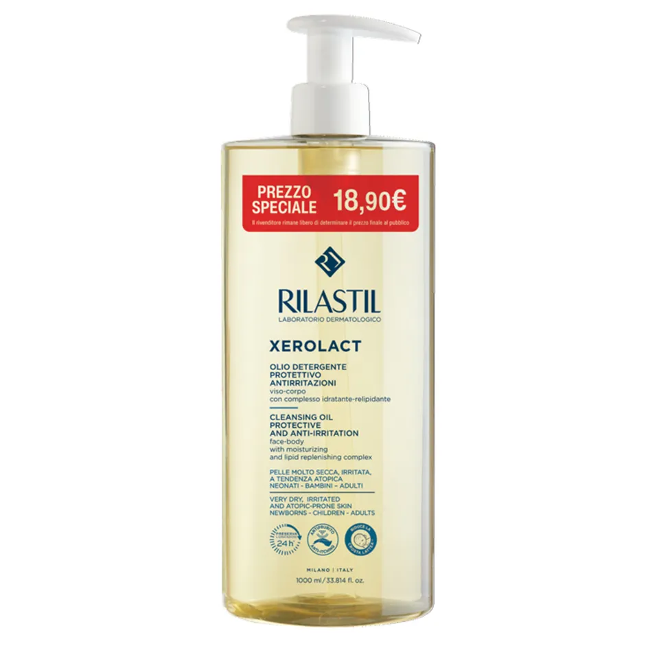 Rilastil Xerolact olio detergente corpo pelle secca