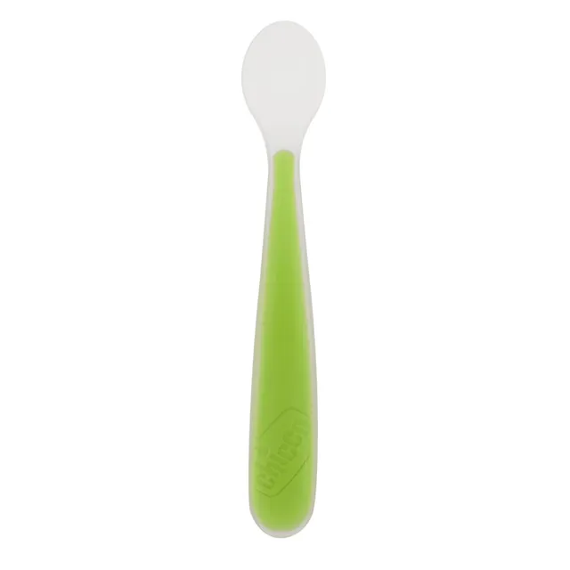 Chicco Morbido cucchiaio silicone verde 6 mesi+ manico lungo