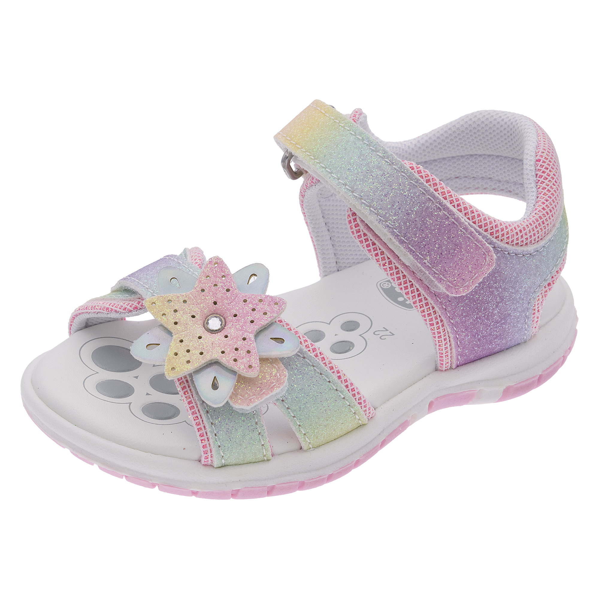 Chicco sandali bambina beige con fiore e velcro