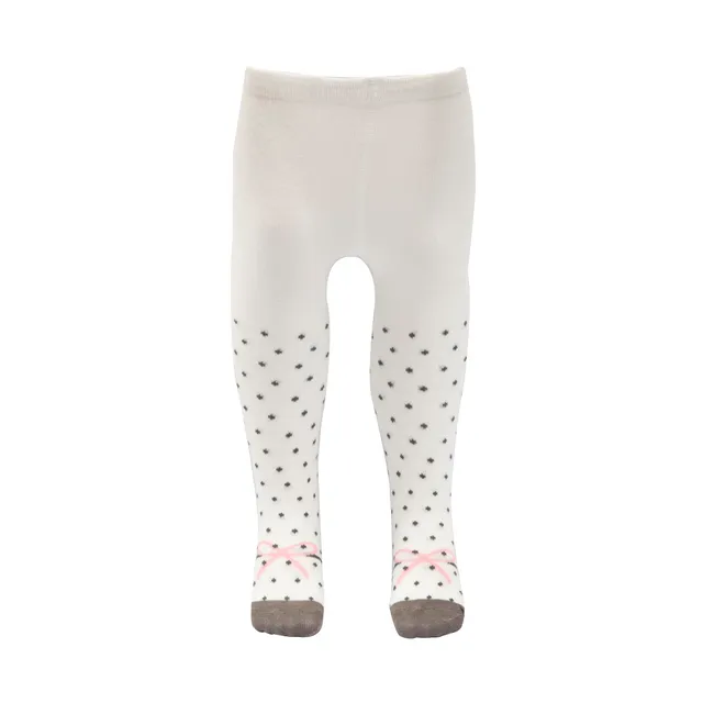 Collant Bimba Panna Stampa Allover Morbidi