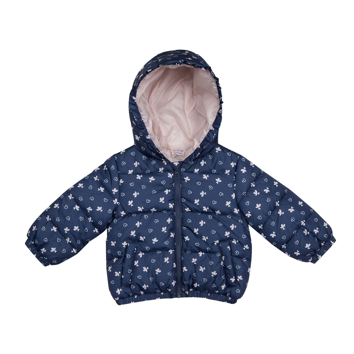 Toys Center Baby giubbino bimba blu cuoricini con cappuccio