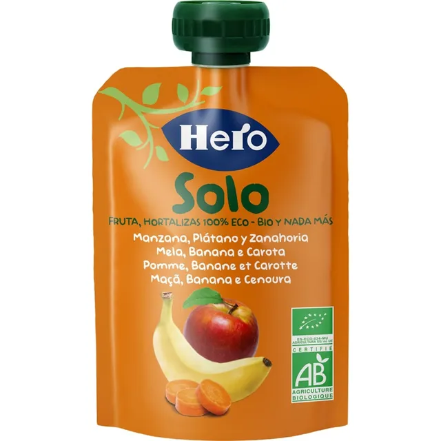 Hero Solo pouch frutta mela banana carota bio 100g