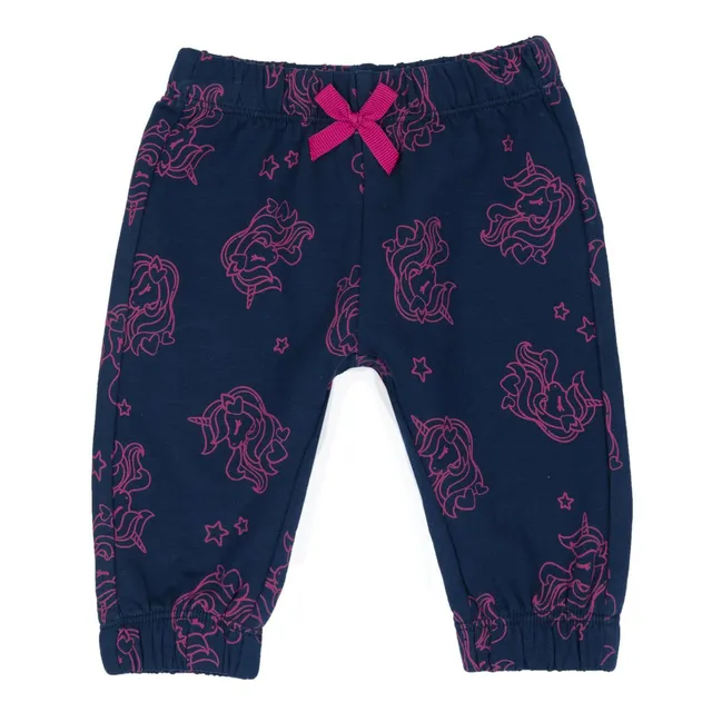 Chicco Pantaloni Fleece Blu Unicorno Cotone Elasticizzato