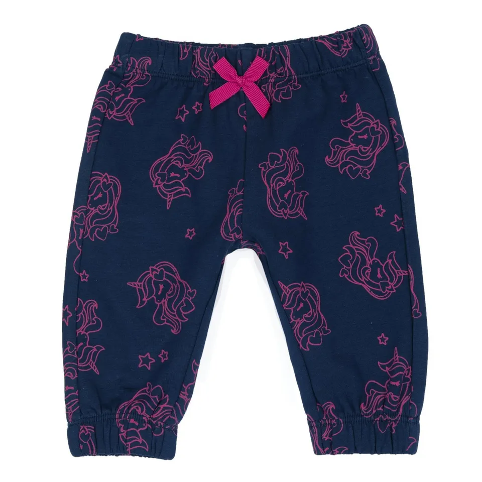 Chicco Pantaloni Fleece Blu Unicorno Cotone Elasticizzato
