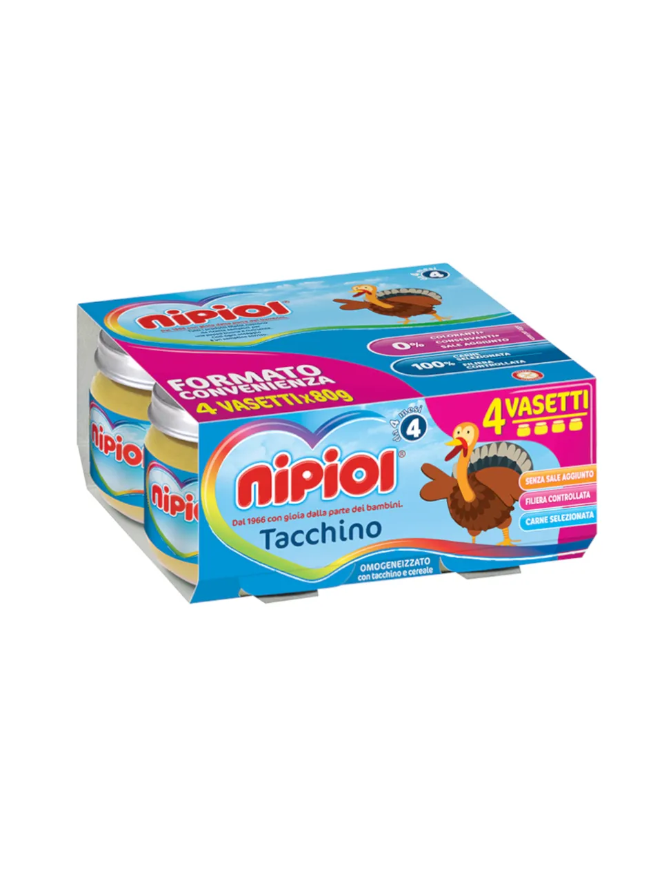 Nipiol omogeneizzato tacchino 4x80g ricetta italiana