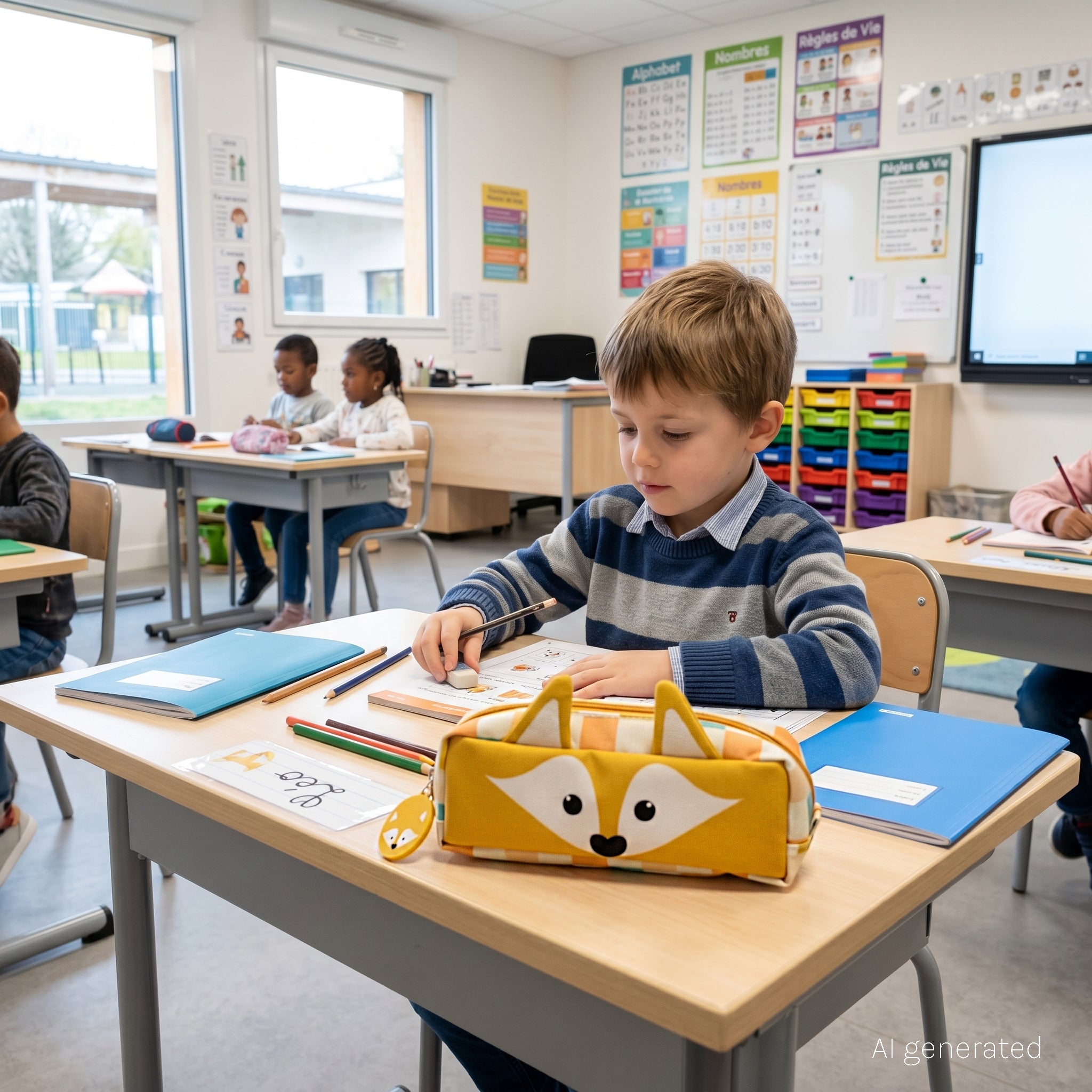 Les Déglingos Cyranos astuccio scuola volpe giallo senape