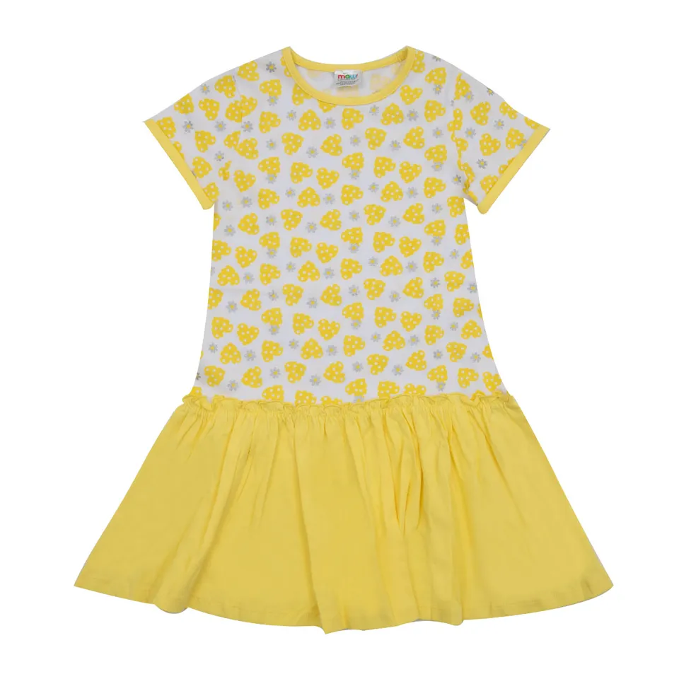 Toys Center Baby abito bimba bianco giallo cuori mezza manica
