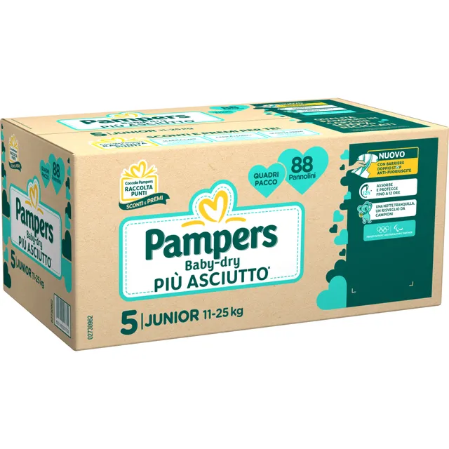 Pampers Baby-Dry Junior taglia 5 11-25 kg quadripack 88 pz