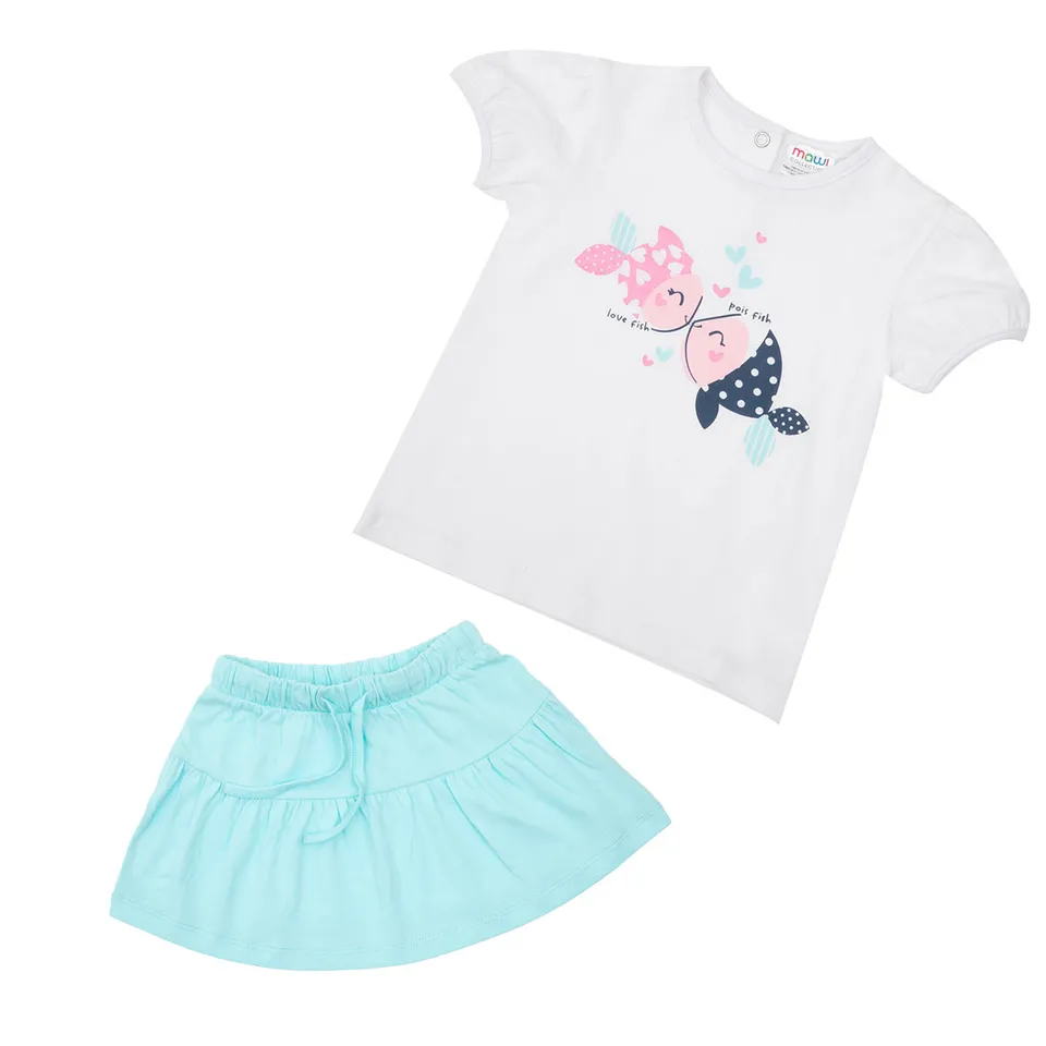 Toys Center Baby completo bimba t-shirt gonna pesciolini 2 pezzi