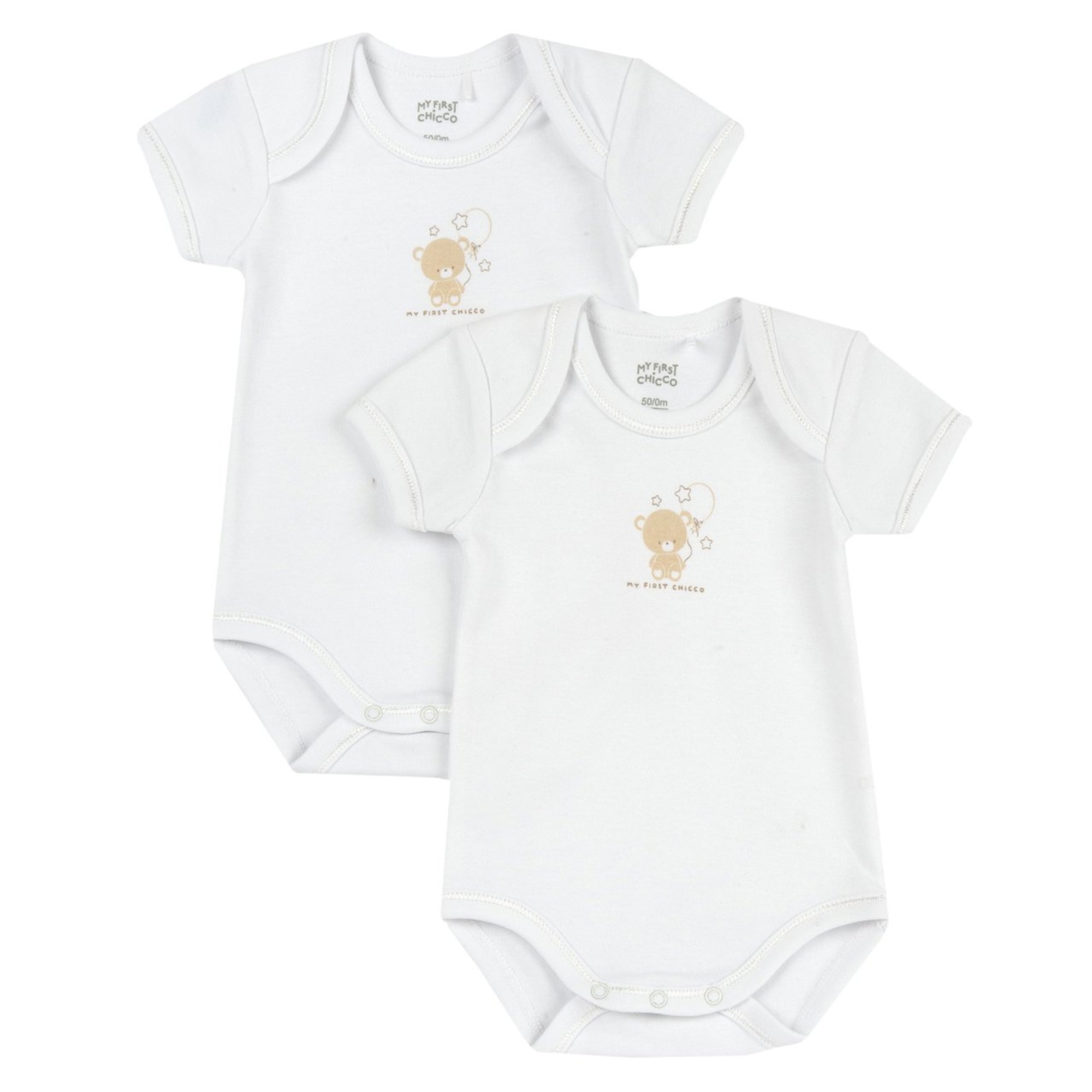 Chicco Set 2 Body Manica Corta Orsetti Cotone