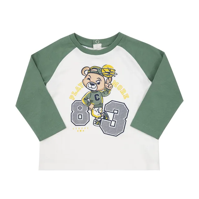 Toys Center Baby t-shirt bimbo manica lunga bianco verde orsetto