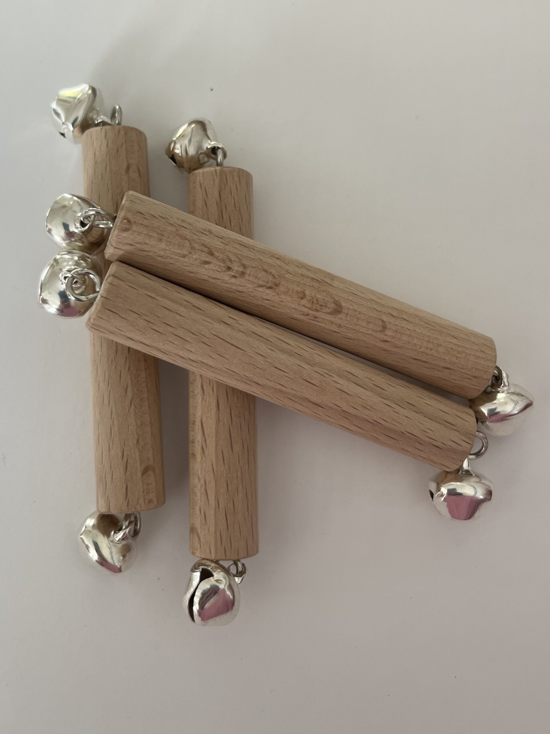 Montessori sonaglio legno neonato sensoriale cascabeles