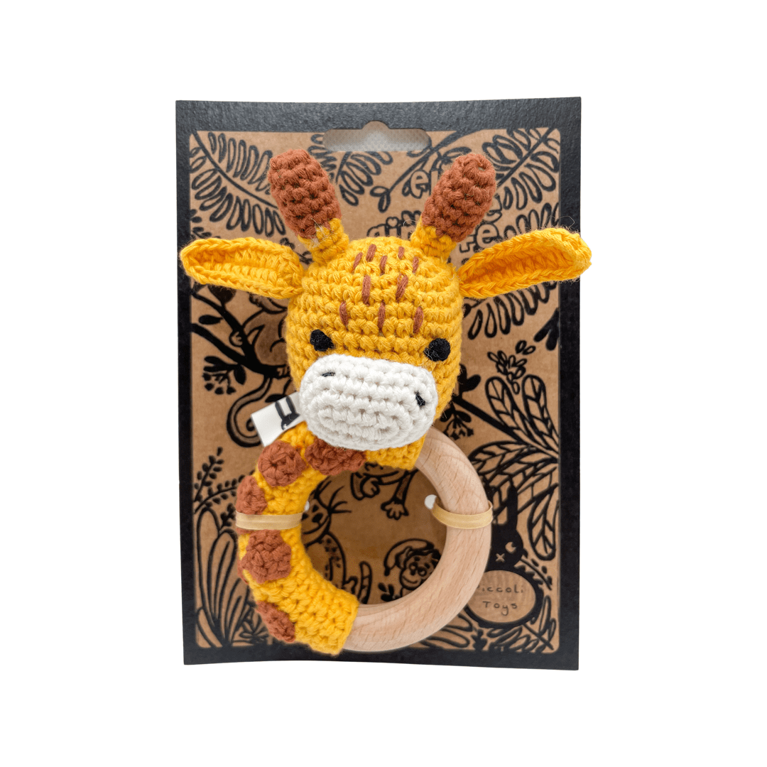 Piccoli Toys Elio sonaglio giraffa uncinetto cotone