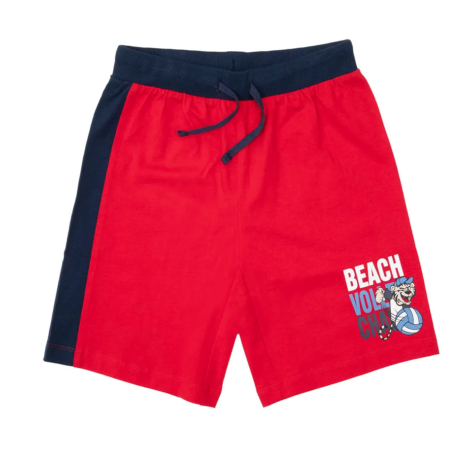 Bermuda bimbo rosso tiger short jersey elastico con tasca