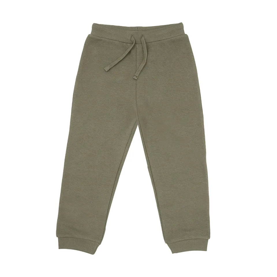 Pantalone felpato bimbo verde elastico in vita