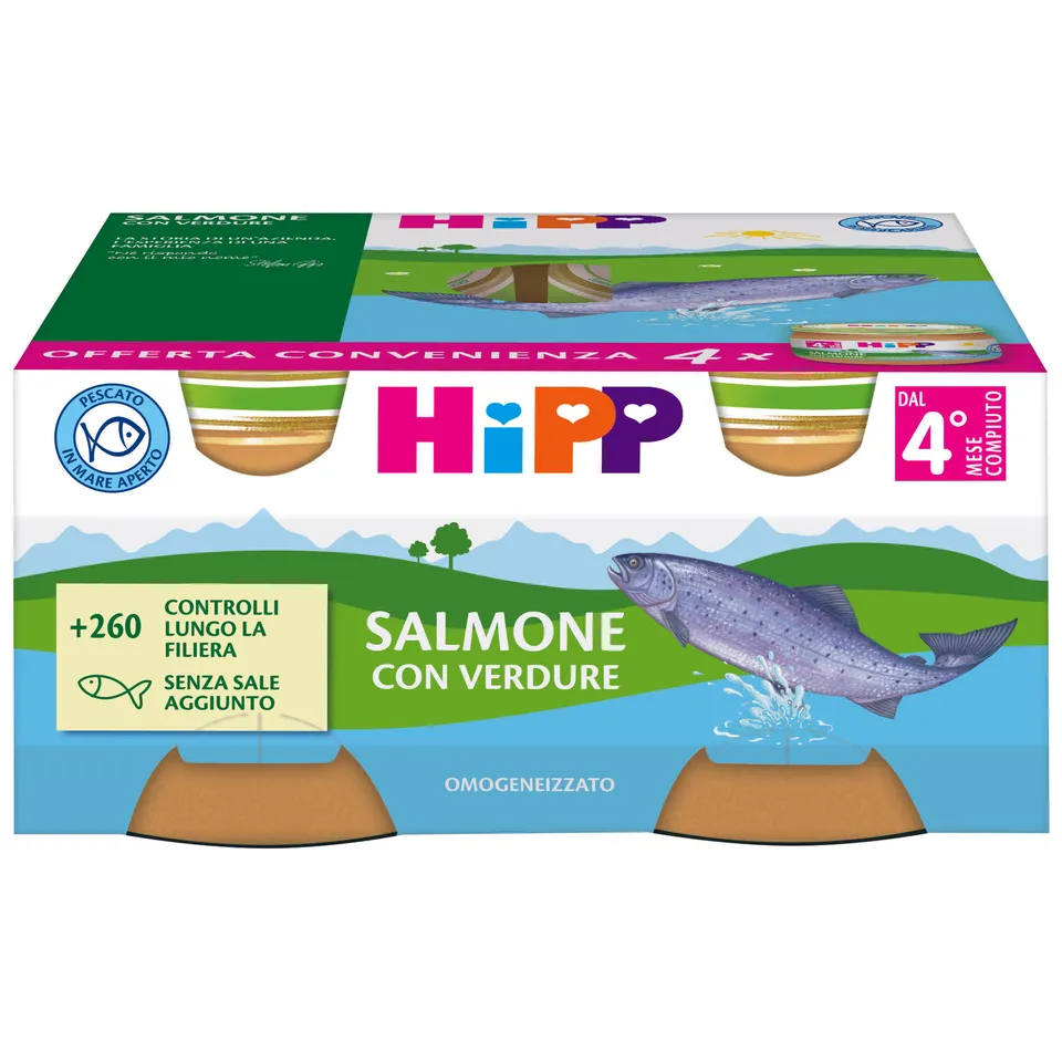 HiPP Omo salmone verdure omogeneizzato 4x80g