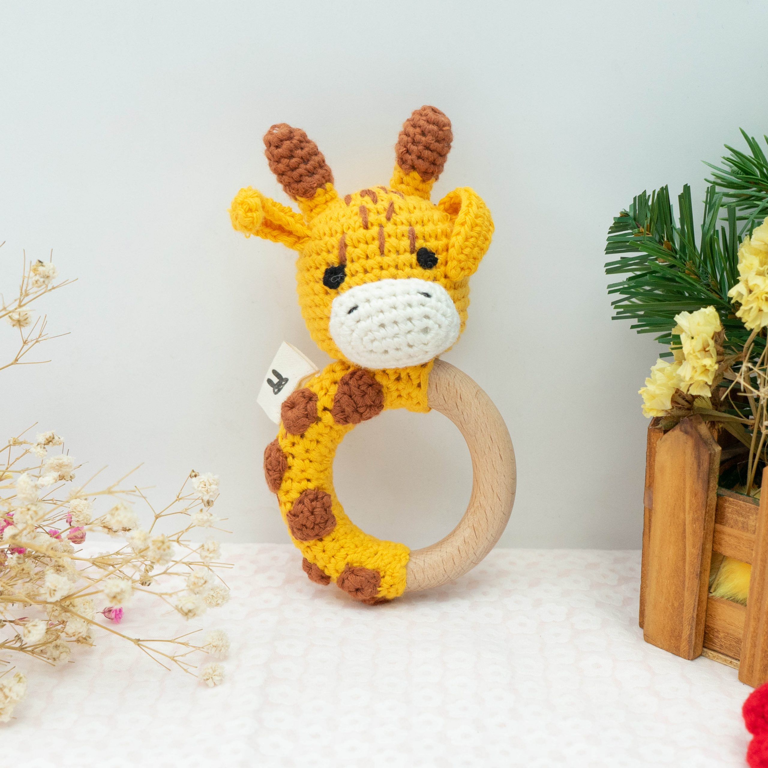 Piccoli Toys Elio sonaglio giraffa uncinetto cotone