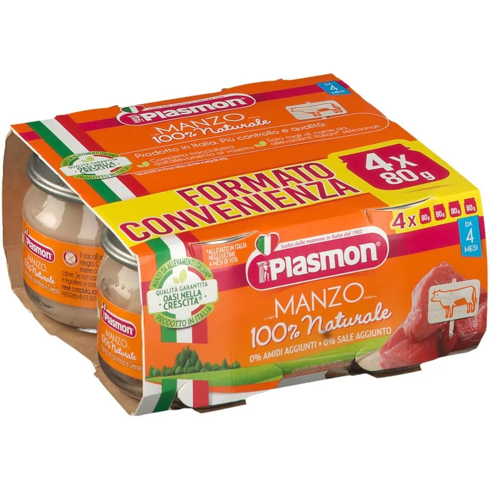 Plasmon Omogeneizzato Manzo 4x80 g da 4 Mesi