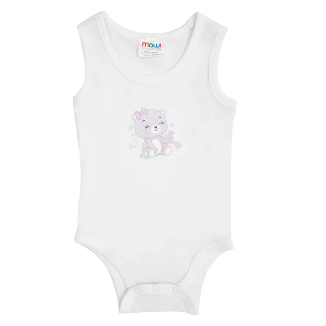 Toys Center Baby body spalla larga bimba orsetto bianco lilla