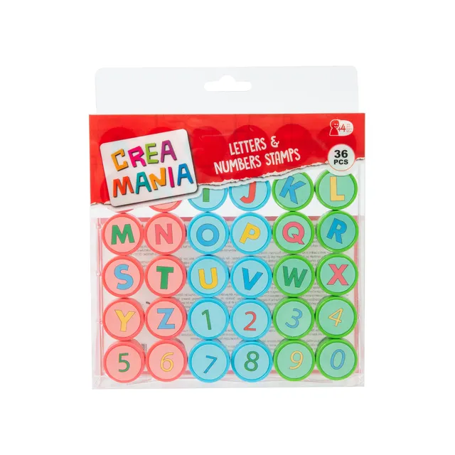 Crea Mania Set Timbrini Lettere Numeri 36 Pezzi