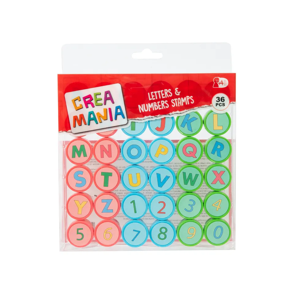 Crea Mania Set Timbrini Lettere Numeri 36 Pezzi
