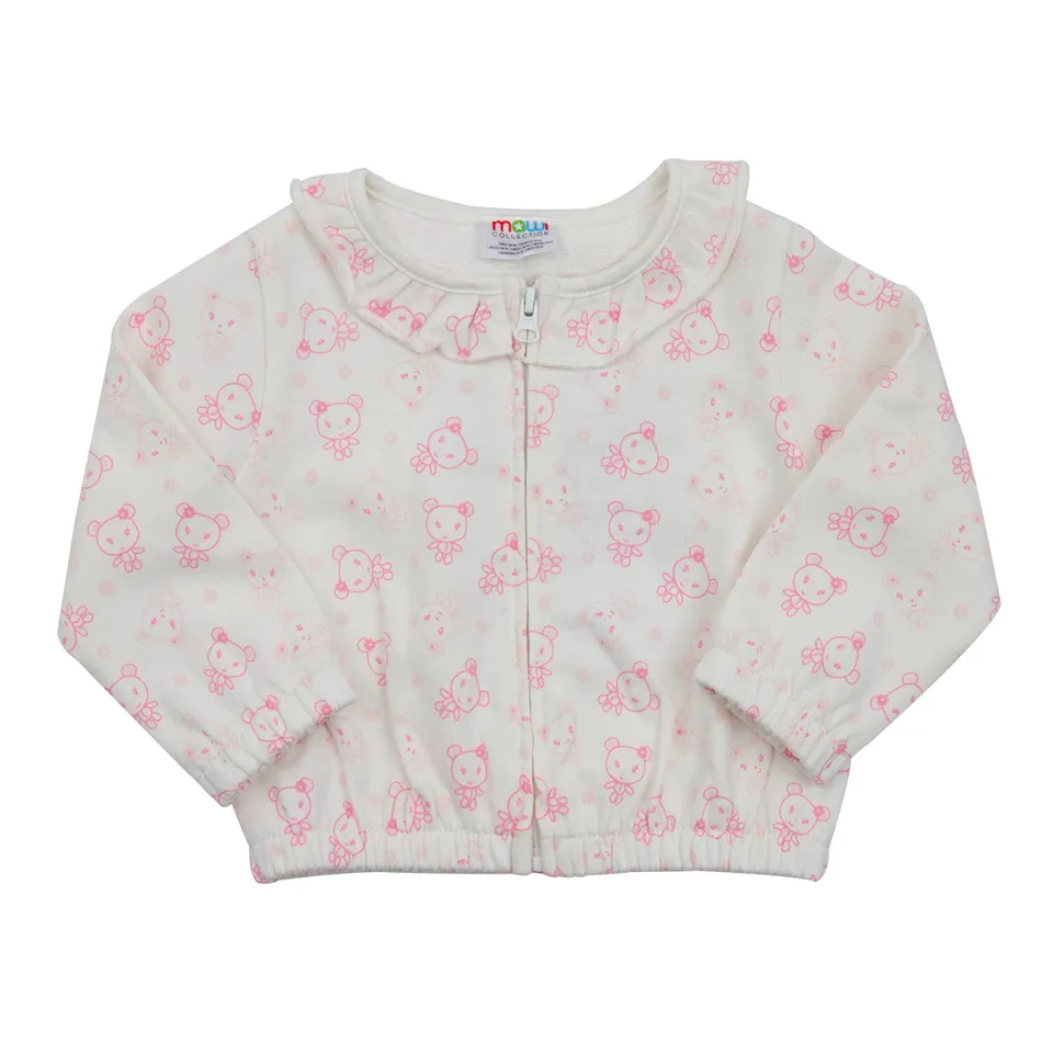 Mawi cardigan felpa bimba full zip panna fantasia