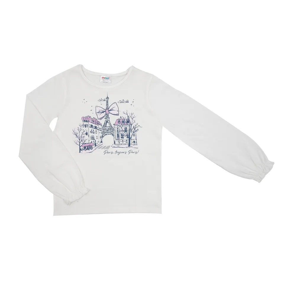 Toys Center Baby Paris T-shirt manica lunga bimba bianca