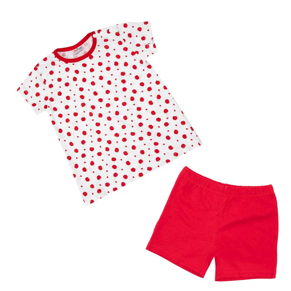 Toys Center Baby pigiama estivo bimba due pezzi ciliegie rosso