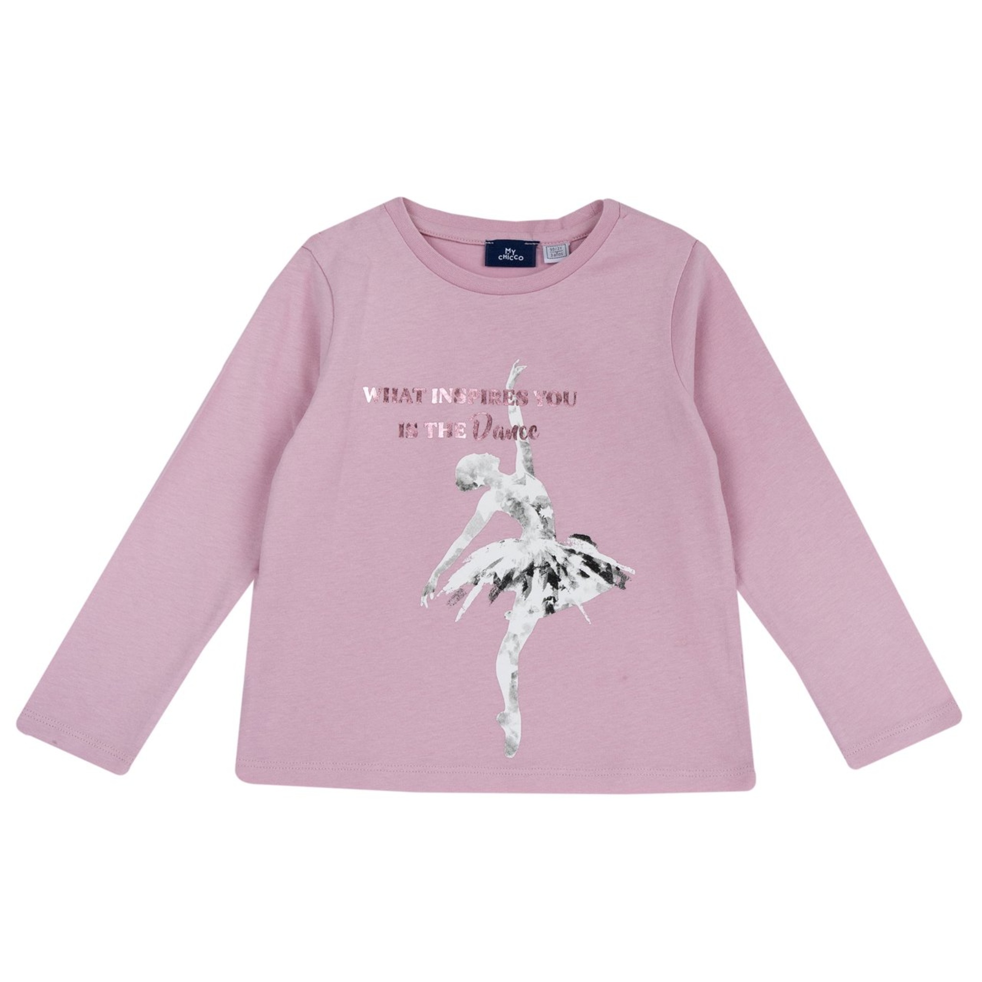 Chicco Maglietta Ballerina manica lunga rosa cotone
