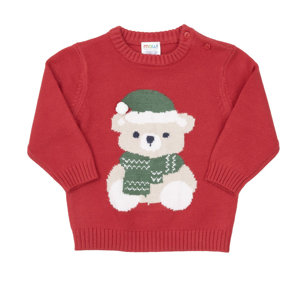 Toys Center Baby maglia tricot bimbo rossa orsetto Natale