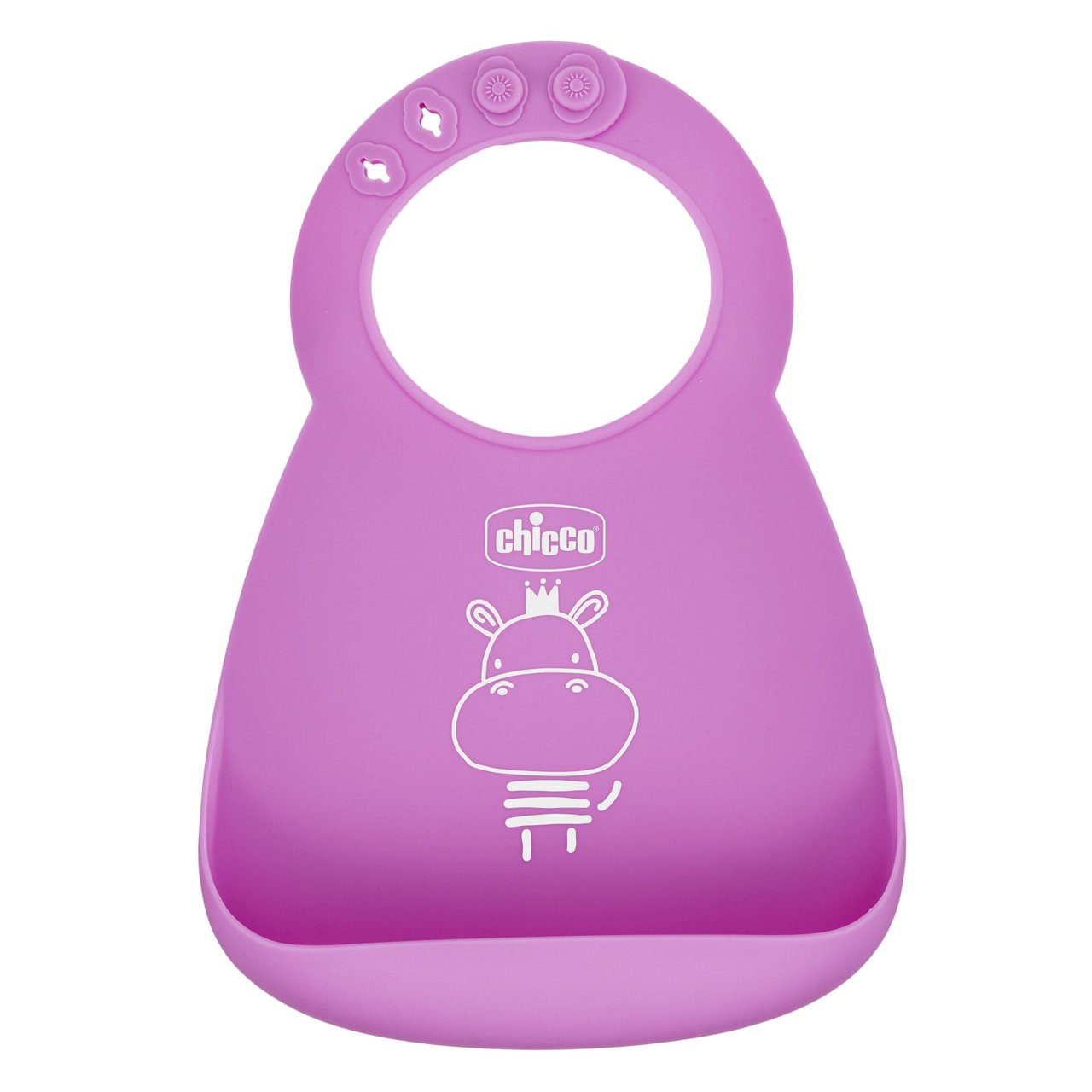 Chicco bavaglino silicone rosa 6m+ con tasca impermeabile