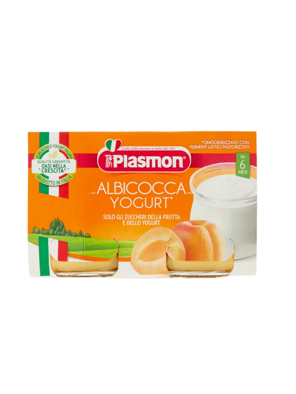 Plasmon omogeneizzato yogurt albicocca 2x120g calcio