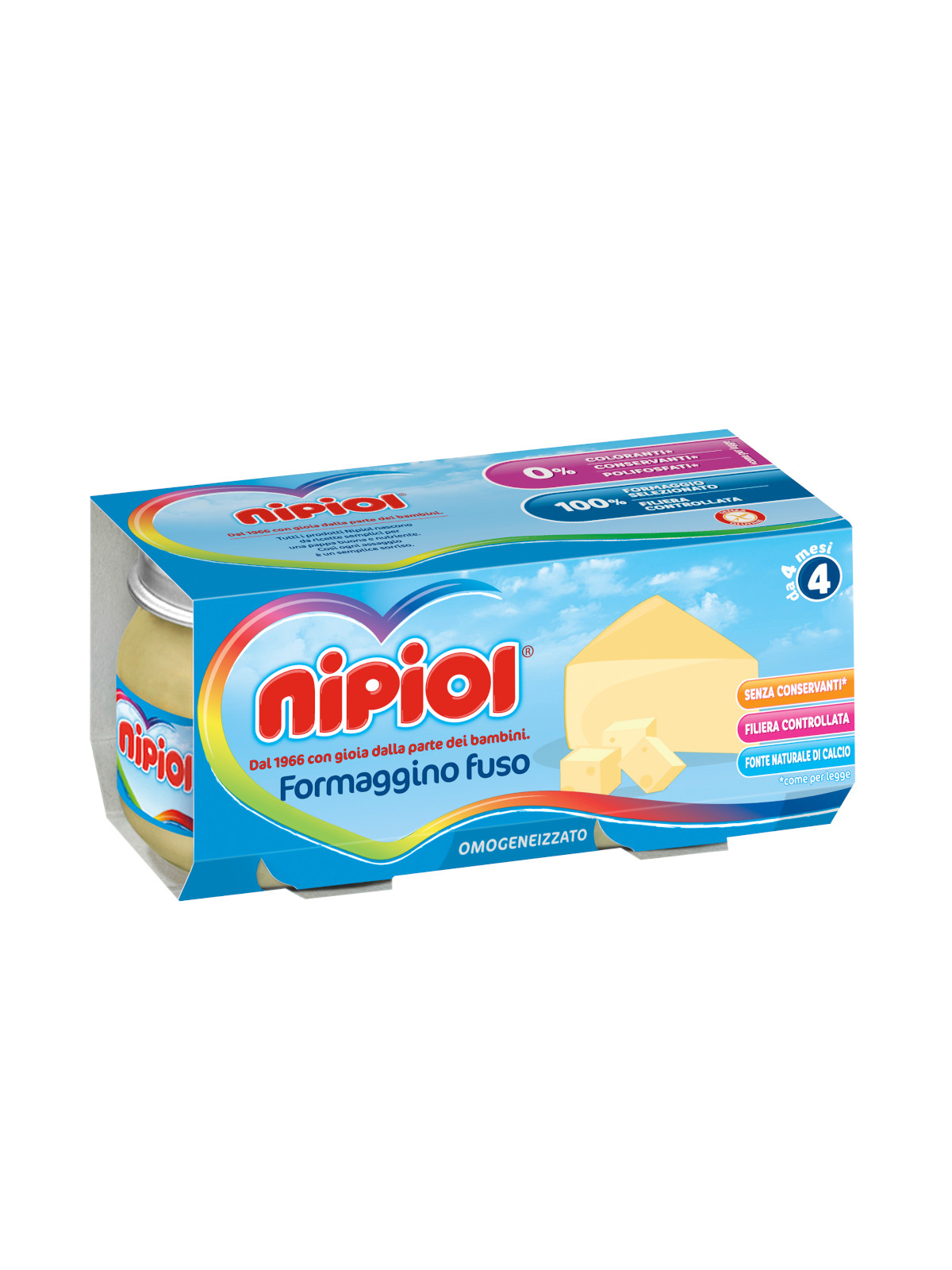 Nipiol omogeneizzato formaggino 2x80g dal 4° mese