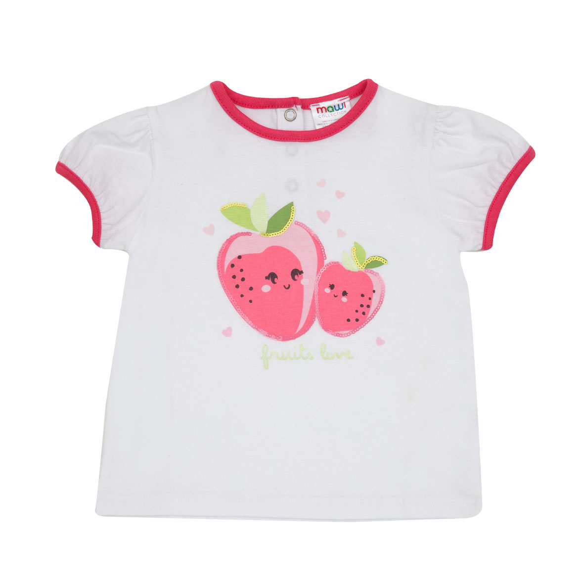 Toys Center Baby maglietta bimba fragole bianco rosa