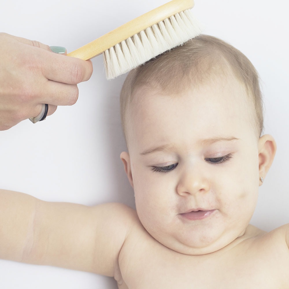 Tête Spazzola neonato legno naturale setole di capra