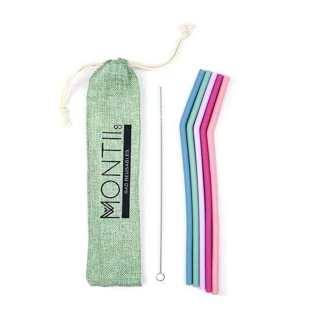 Montii Pastel Cannucce Silicone 6 Pezzi Riutilizzabili