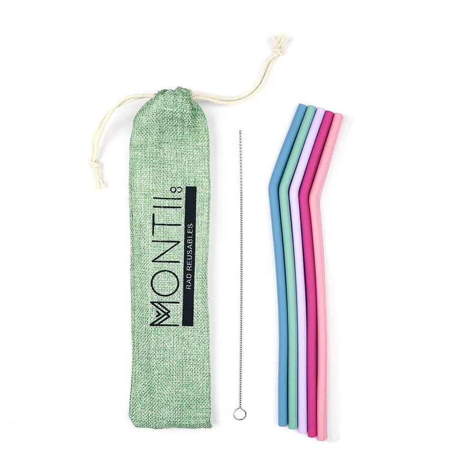 Montii Pastel Cannucce Silicone 6 Pezzi Riutilizzabili