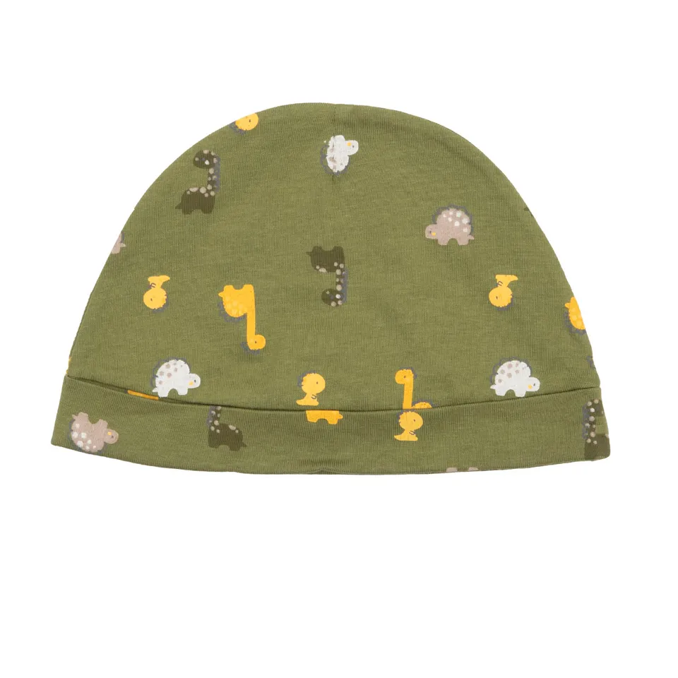 Dino cappello bimbo verde jersey fantasia dinosauri