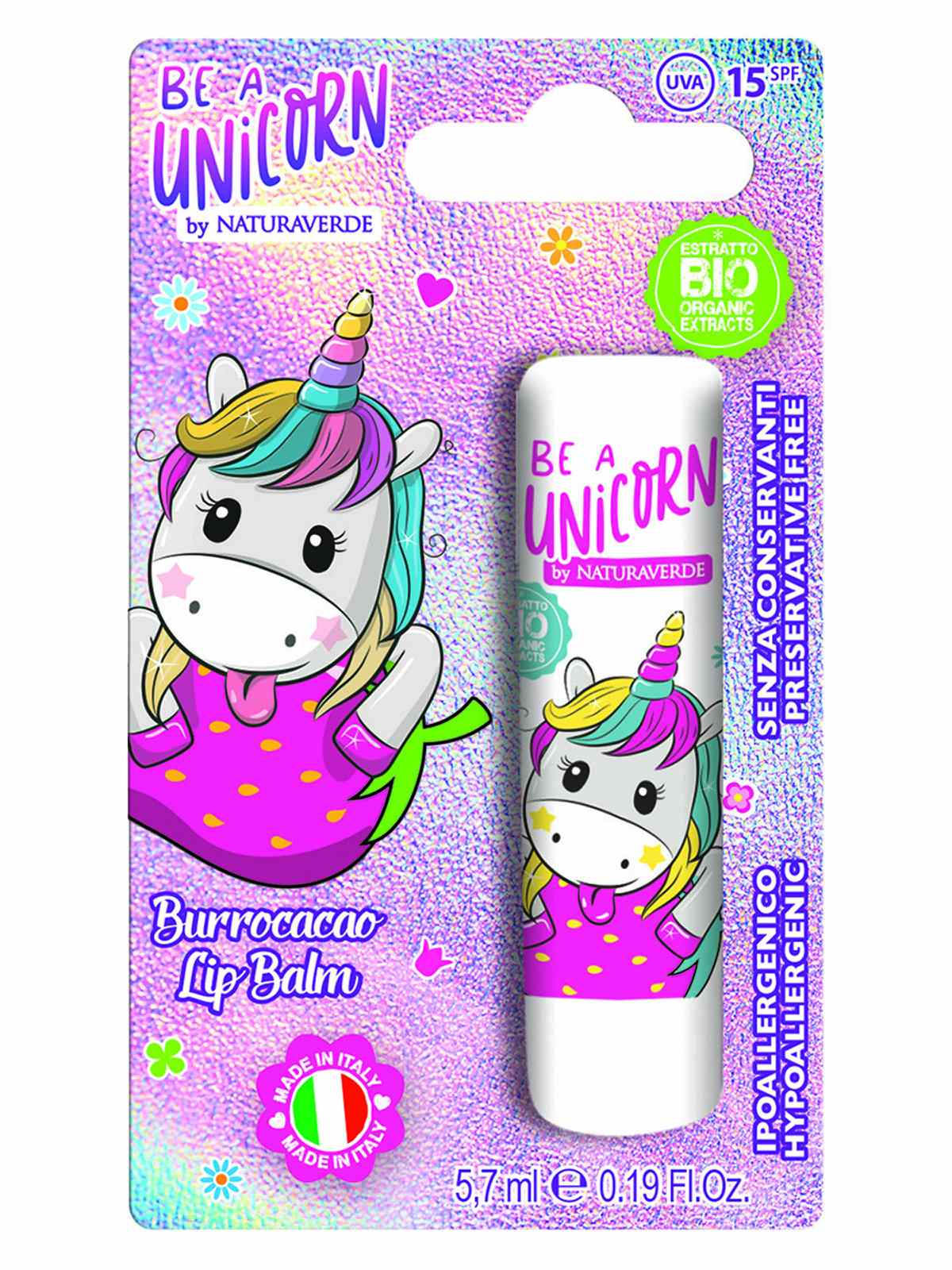 Sodico Be a Unicorn burrocacao fragola 5,7 ml SPF 15