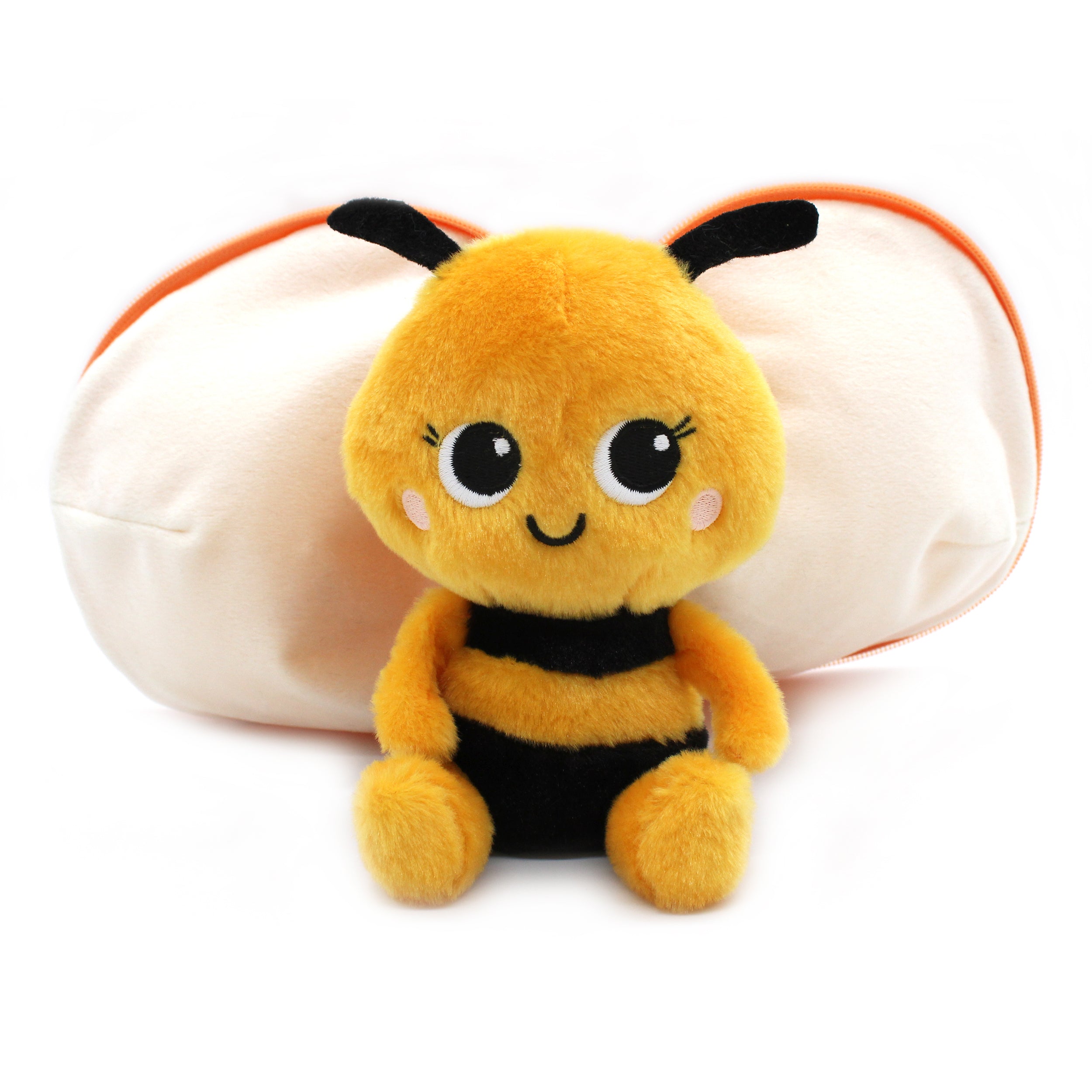 Les Deglingos Flipetz Buzzet peluche ape mandarino reversibile