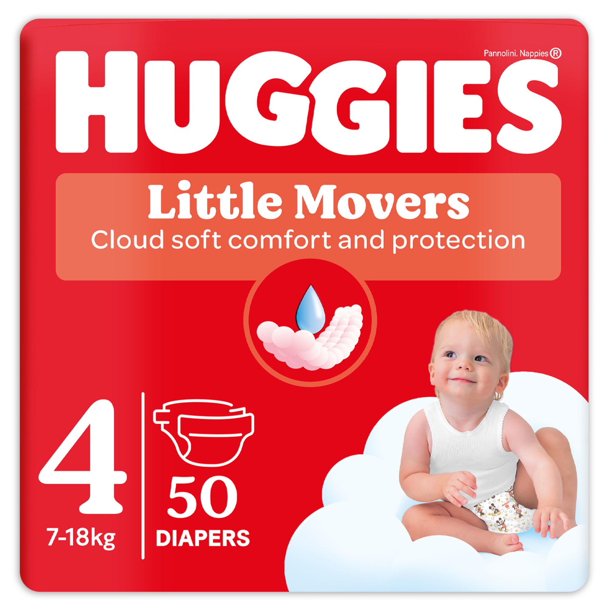 Huggies Little Movers Taglia 4 pannolini 50 pezzi