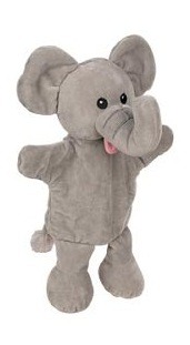The Dida burattino a mano elefante 21x13x31 cm grigio
