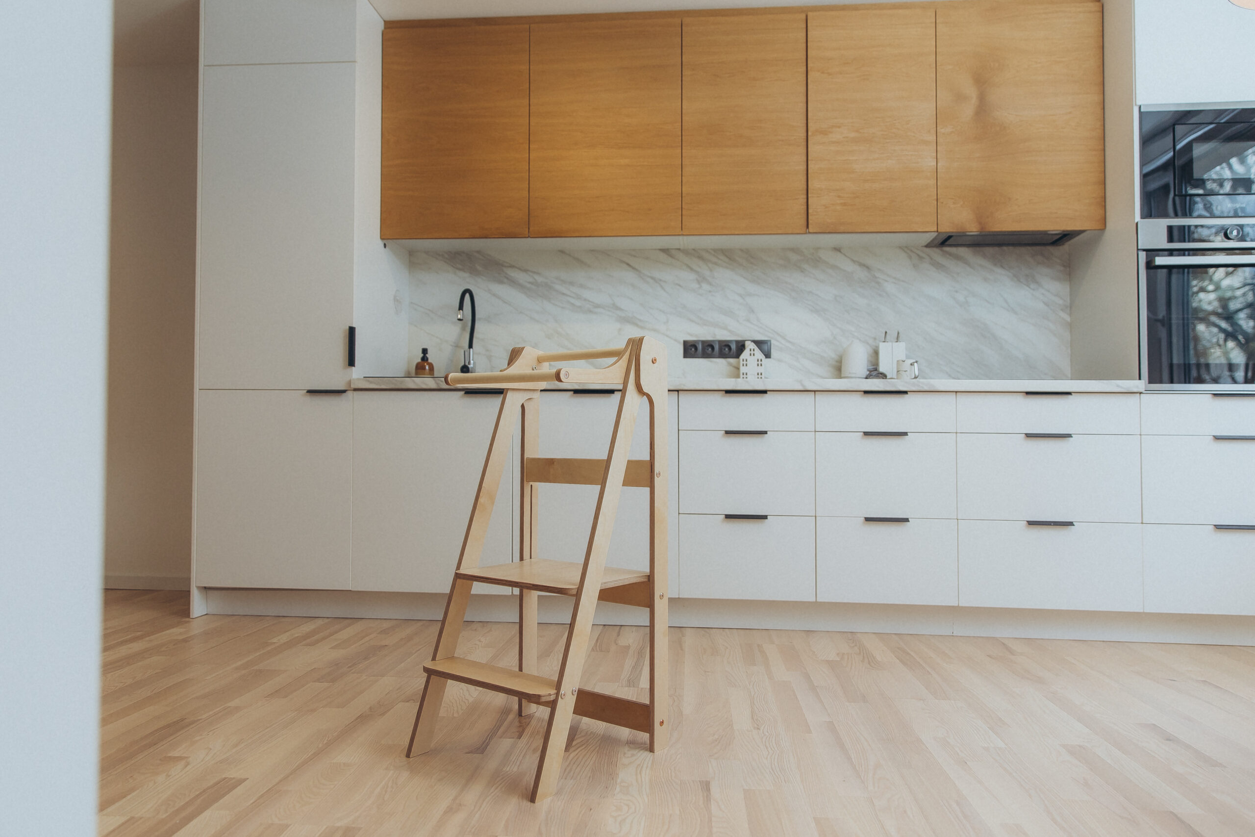 The Dida Torre di Apprendimento Pieghevole in Legno sicura