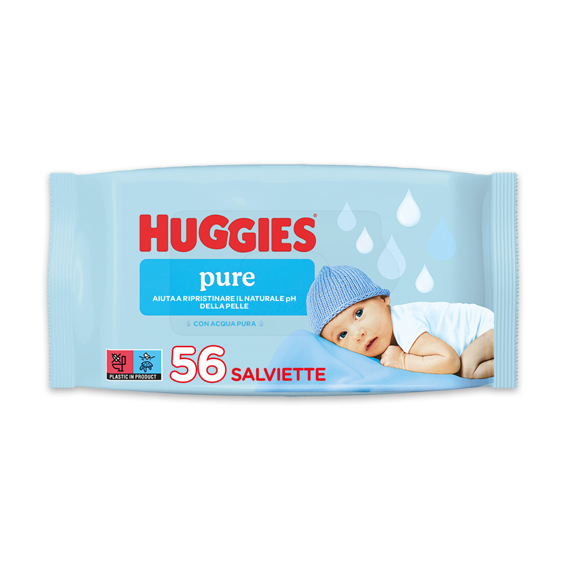Huggies Pure salviettine umidificate 99% acqua pelle sensibile