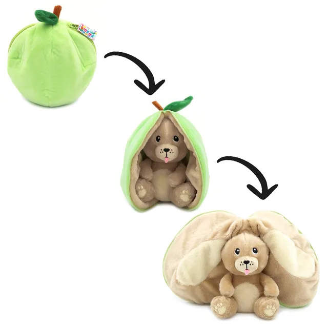 Les Déglingos Flipetz Crocket peluche cane mela 2 in 1