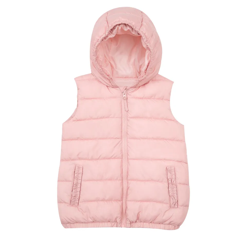 Toys Center Baby gilet imbottito bimba rosa con cappuccio