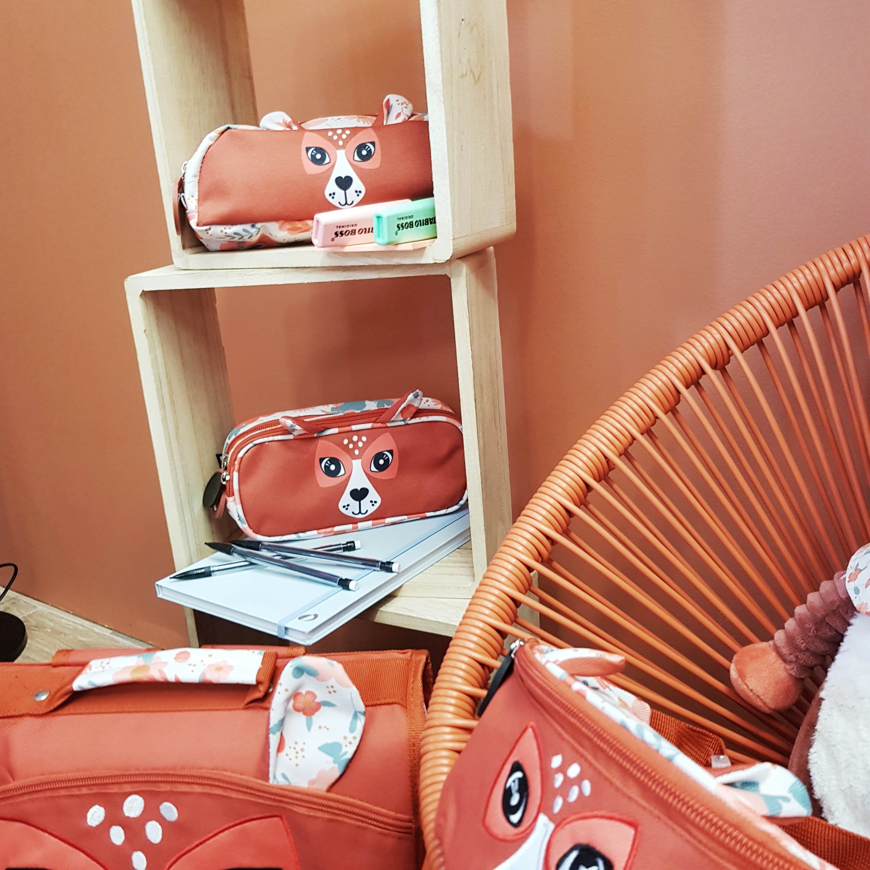 Les Déglingos Mélimélos astuccio scuola terracotta